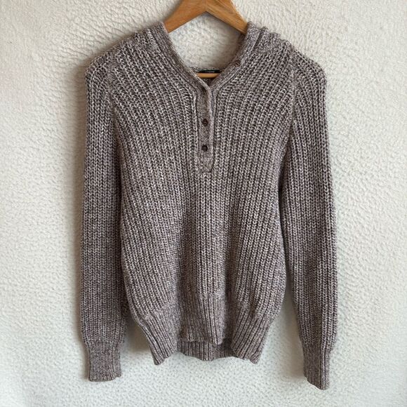J Crew Hooded Sweater Women’s Small Brown‎ - Picture 1 of 6